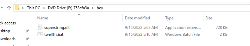 Content of the folder “hey” shows a DLL file-1