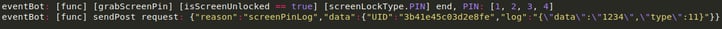 EventBot Sending the pin code back to the C2