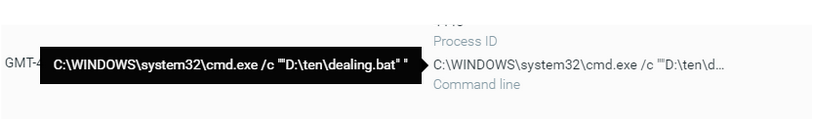 Execution of the BAT file “dealing.bat”