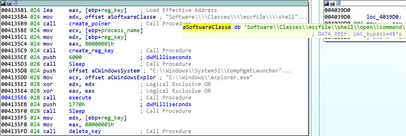 Sodinokibi / REvil creating the registry key and launching CompMgmtLauncher.exe