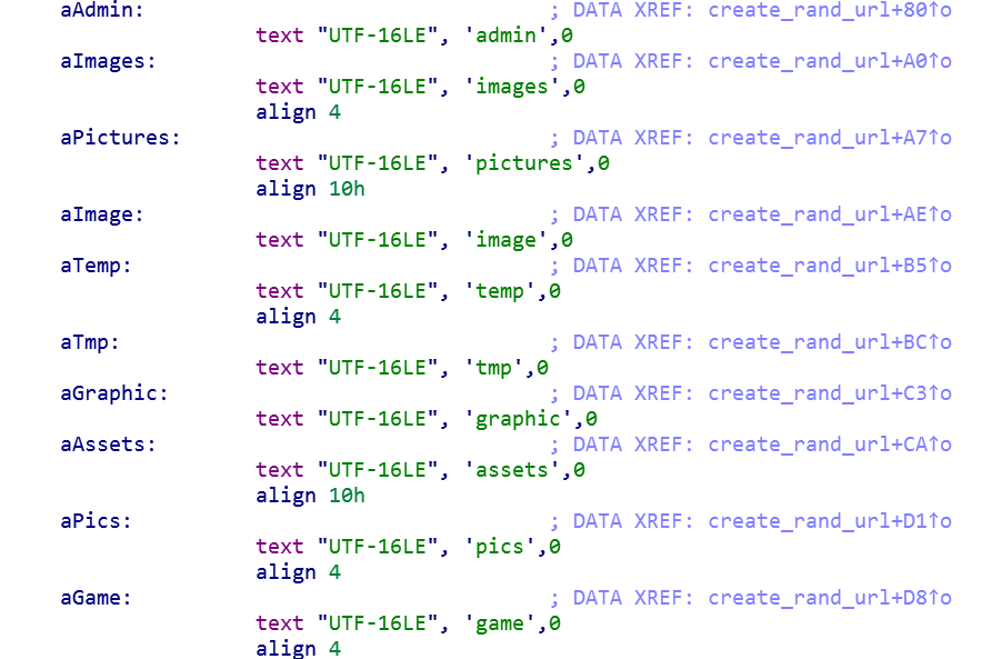 Sodinokibi / REvil hard-coded strings