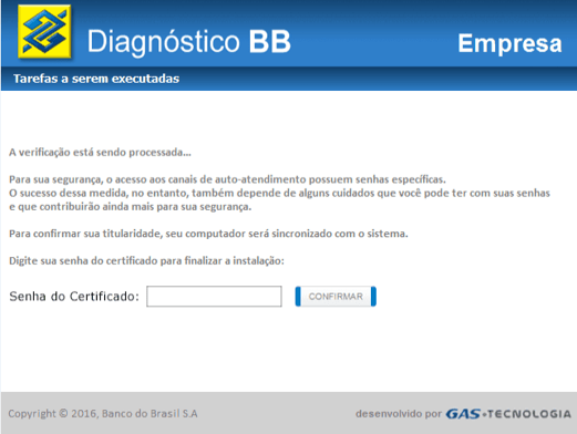 Banco do Brasil message