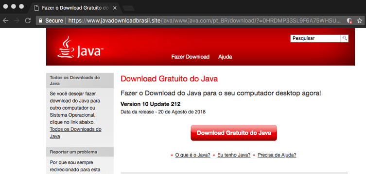 Fake Java site