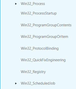 WMI contains classes representing elements such as the system registry, processes, threads and hardware components.