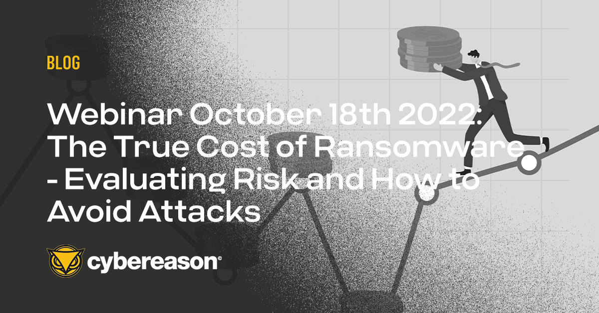 Webinar October 18th 2022: The True Cost of Ransomware - Evaluating Risk and How to Avoid Attacks