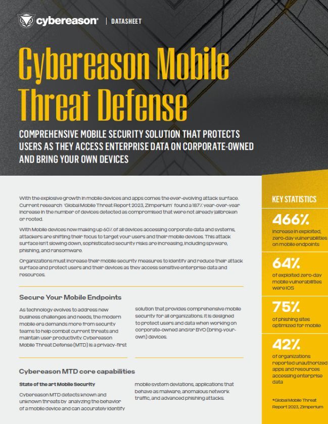 Cybereason Mobile Threat Defense