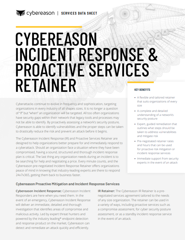 Incident Response Services Datasheet