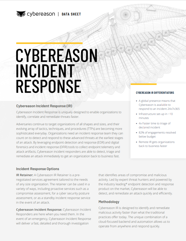 Incident Response Datasheet