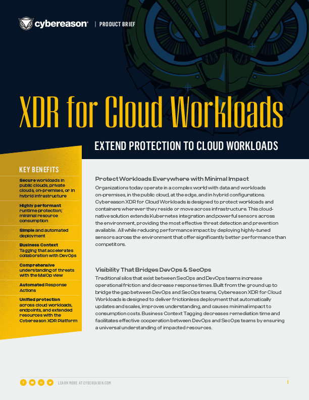CWPP, XDR for Cloud Workloads Datasheet