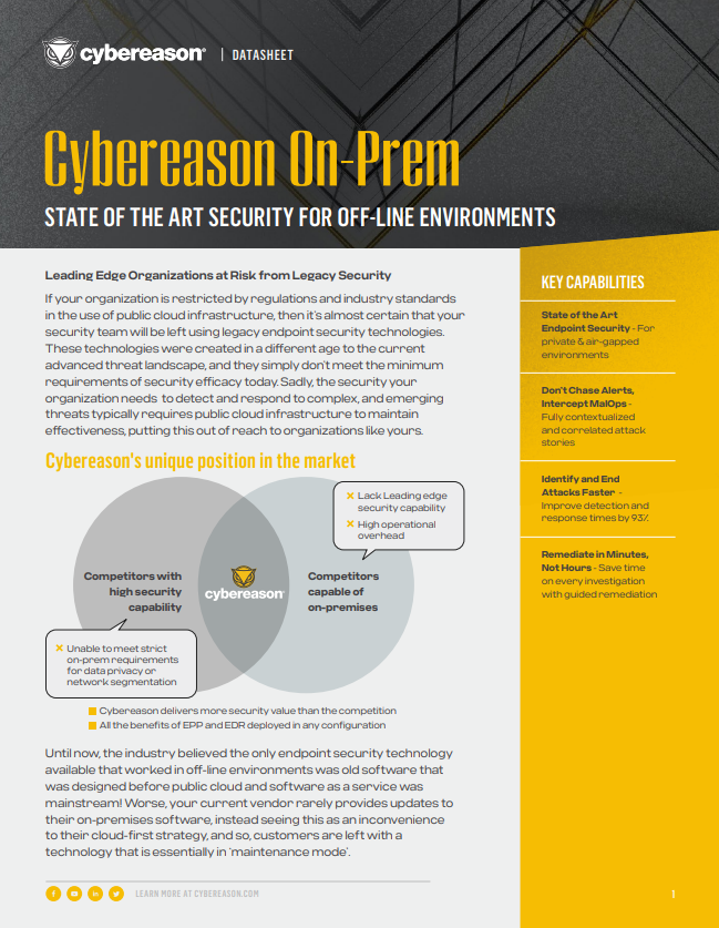 Cybereason On-Prem Datasheet