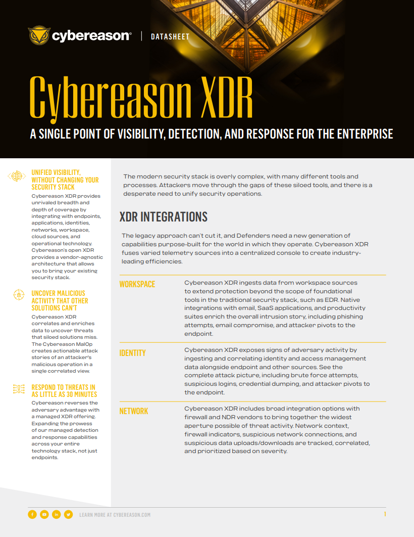 Extended Detection & Response (XDR) Datasheet